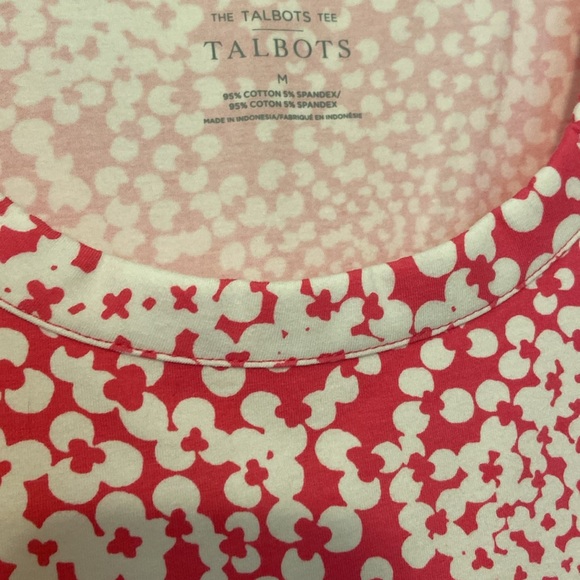 Talbots pink and white tee - Picture 3 of 6